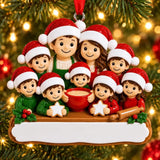 Personalized Resin Family of 9 Baking Christmas Cookies Ornament, WS6307-9, shown in a Christmas setting with blank personalization areas.