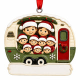 Personalized Resin Family of 9 Christmas Camper Ornament | WS6303-9 - WholesaleOrnaments
