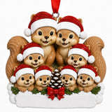 Personalized Resin Squirrel Family of 8 Pinecone Christmas Ornament | WS6301-8 - WholesaleOrnaments