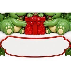 Dinosaur Family of 8 — Personalization Example — Message plaque for a greeting and year