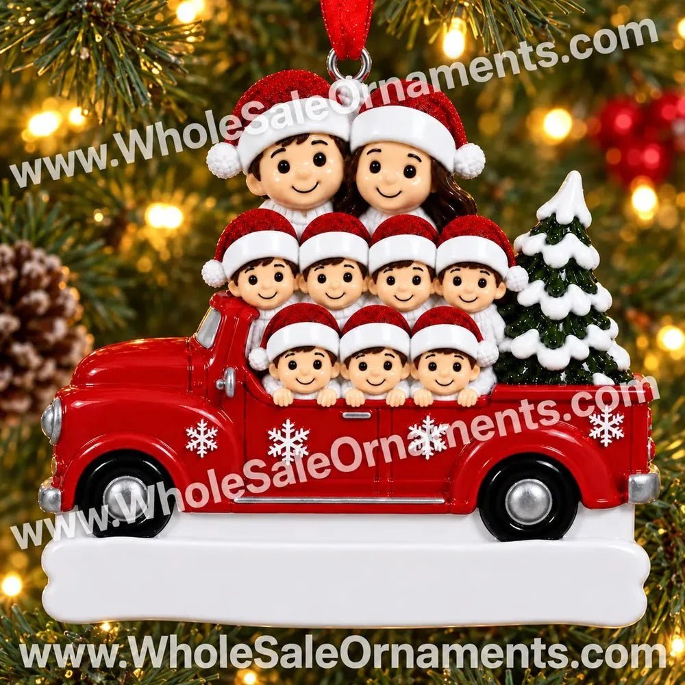 2026 Wholesale Family Christmas Truck Ornaments - WholesaleOrnaments