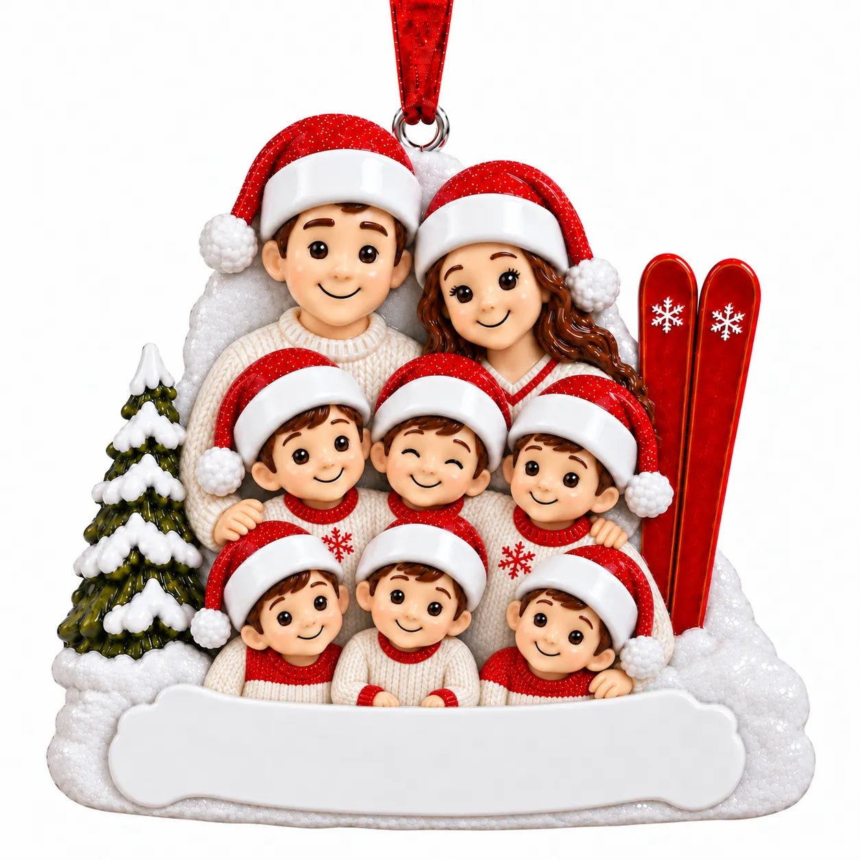 2026 Wholesale Family Skiing Christmas Ornaments - WholesaleOrnaments