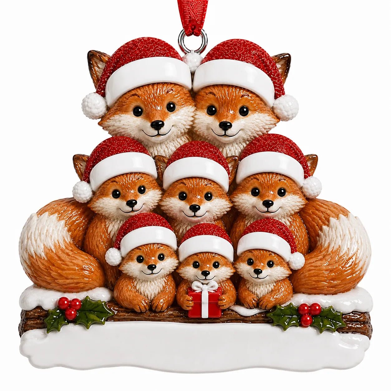 2026 Wholesale Fox Family Christmas Ornaments - WholesaleOrnaments