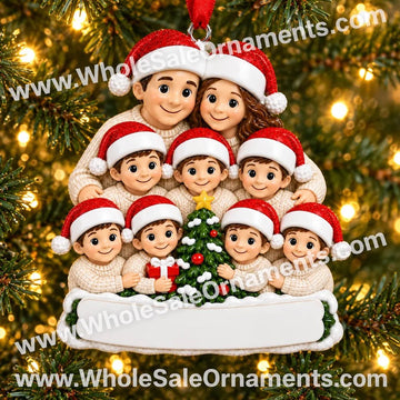 Family of 9 Christmas Tree Ornament - WholesaleOrnaments