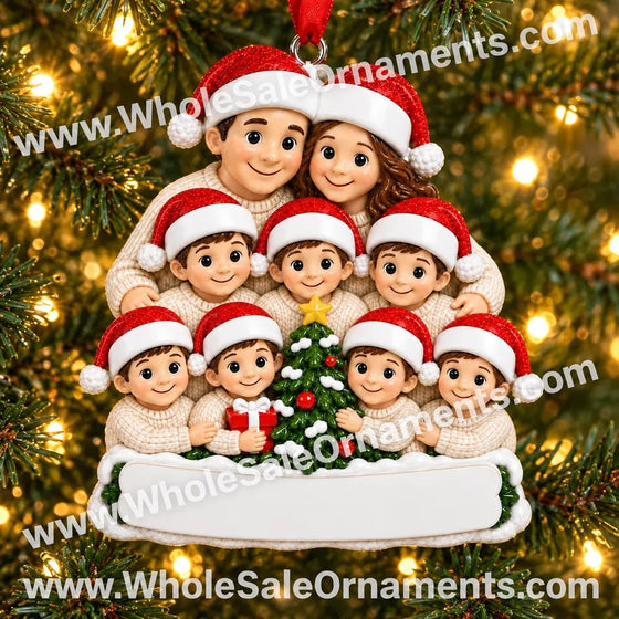 Family of 9 Christmas Tree Ornament - WholesaleOrnaments