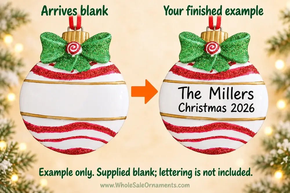 Personalized Resin Christmas Ball Of Single Christmas Ornament | WS6161 - WholesaleOrnaments