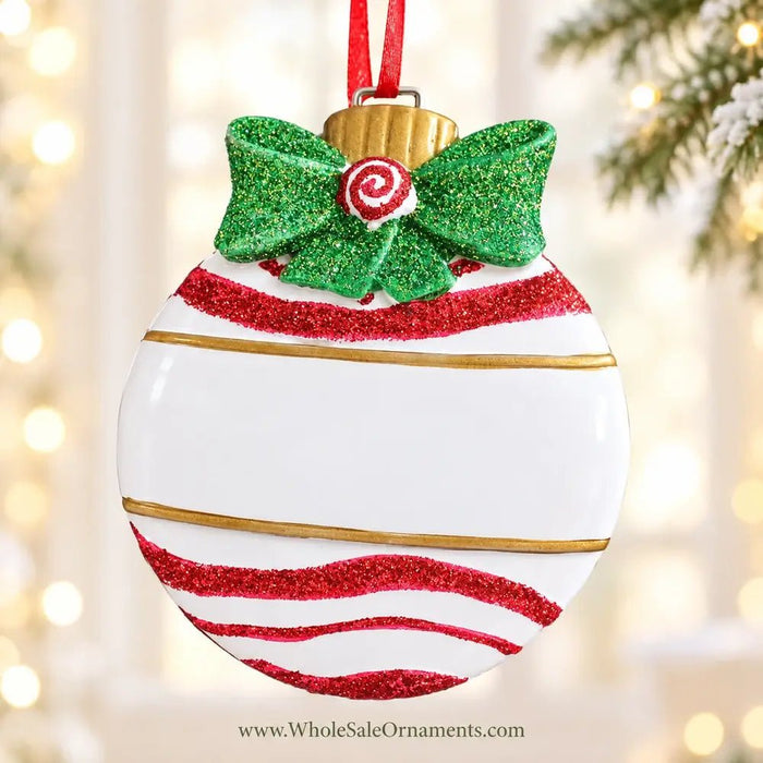Personalized Resin Christmas Ball Of Single Christmas Ornament | WS6161 - WholesaleOrnaments