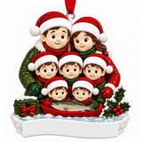Personalized Resin Family of 7 Ice Fishing Christmas Ornament | WS6300-7 - WholesaleOrnaments