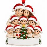 Personalized Resin Family of 9 Christmas Tree Ornament | WS6299-9 - WholesaleOrnaments