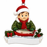 Personalized Resin Ice Fishing Angler Christmas Ornament | WS6311-1 - WholesaleOrnaments