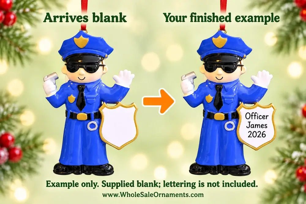 Personalized Resin Police Man Of Single Christmas Ornament | WS6074 - WholesaleOrnaments
