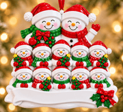 Snowman Family of 12 Personalized Resin Christmas Ornament - WholesaleOrnaments