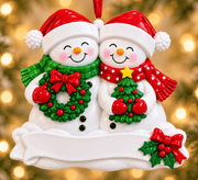 Snowman Family of 2 Personalized Resin Christmas Ornament - WholesaleOrnaments