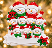 Snowman Family of 9 Personalized Resin Christmas Ornament - WholesaleOrnaments