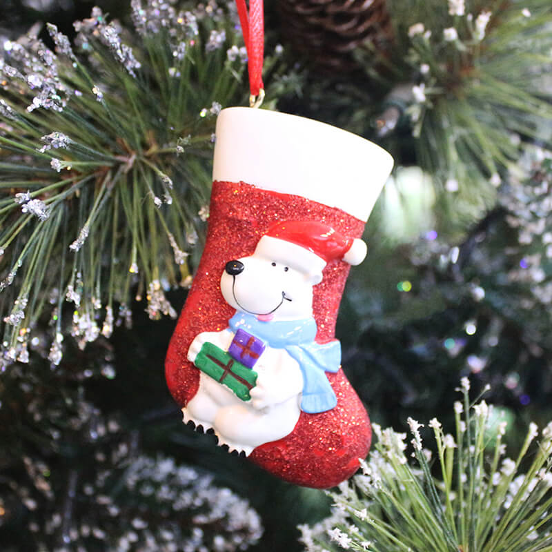 Hippo and Sock Of Single Christmas Ornament — model 61282
