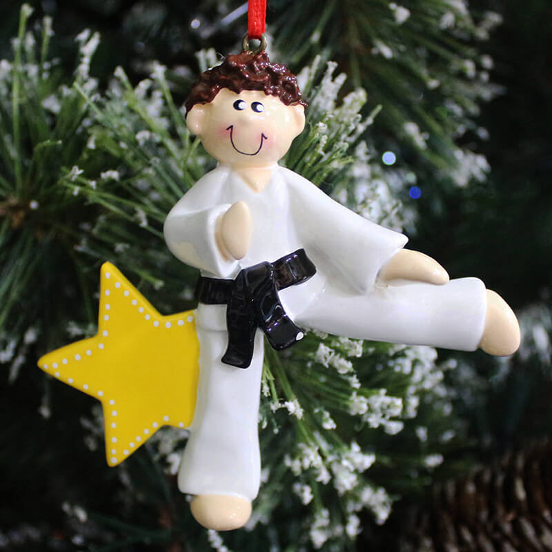 Taekwondo boy of Single Christmas Ornament — model 61326