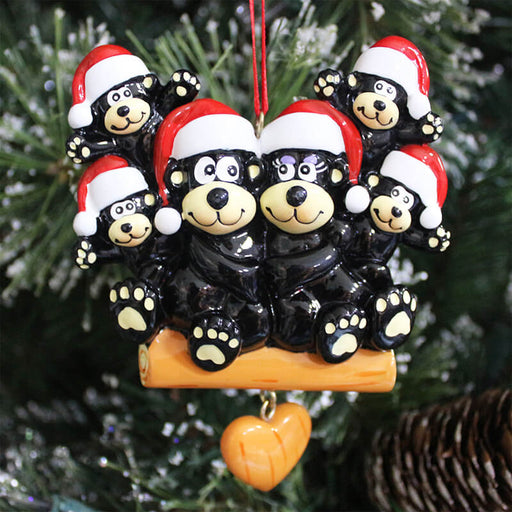 Family Christmas Ornament-Black Beer Family #61429