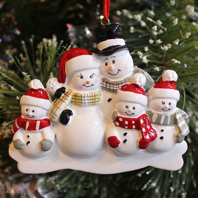 Snowman Family Christmas Ornament — model 61433