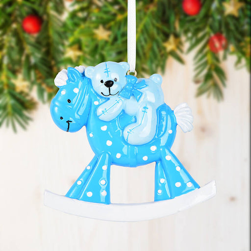 Bear With Rocking Horse Personalized Christmas Ornament#61574