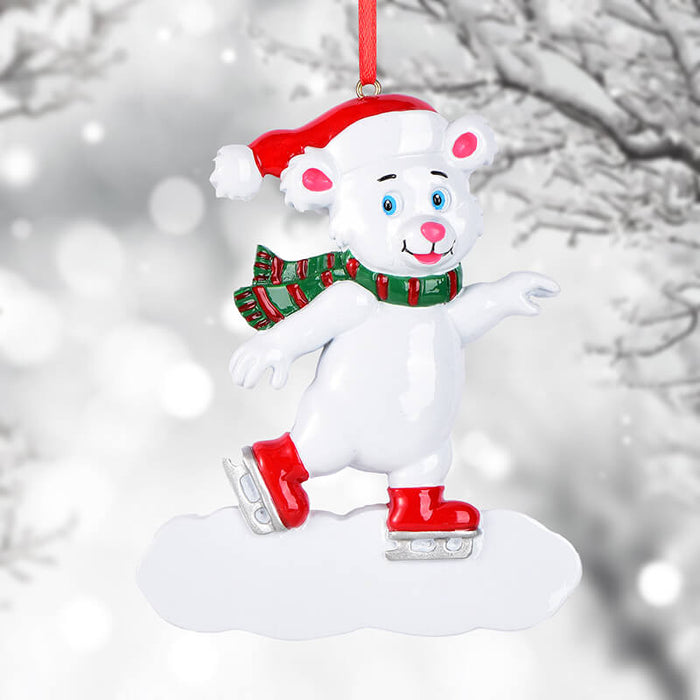 Personalized skiing polar bear of  Christmas Ornament #61619