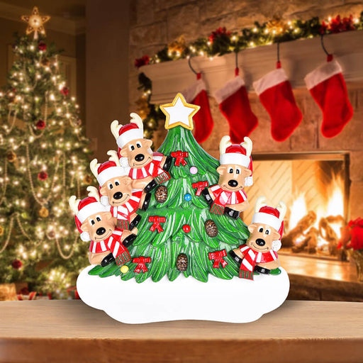 Christmas Tree  With Reindeer of Family Table Topper #62563-5