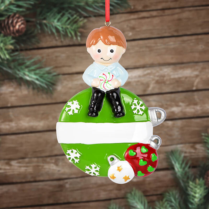 Baby Girl and Boy Of Single Christmas Ornament 61579 - WholesaleOrnaments