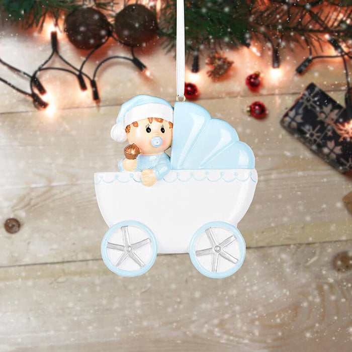Baby with Baby Car Personalized Christmas Ornament 61577 - WholesaleOrnaments