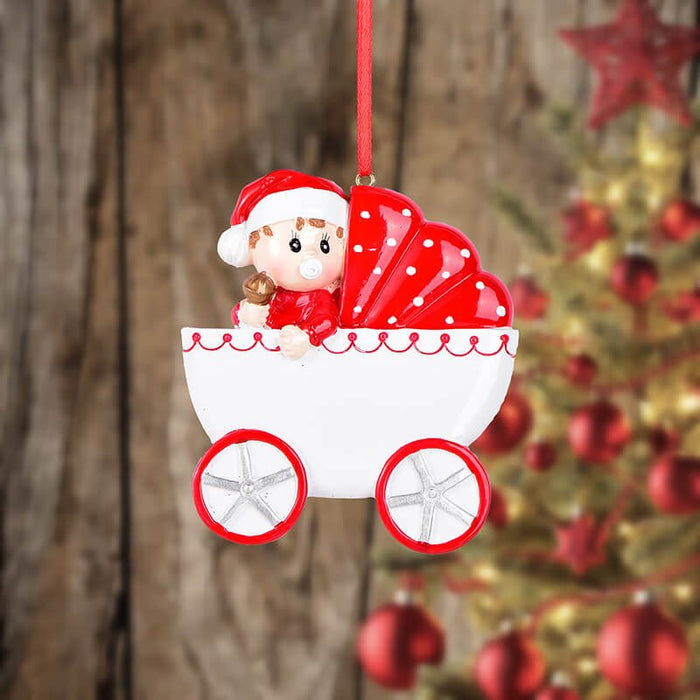 Baby with Baby Car Personalized Christmas Ornament 61577 - WholesaleOrnaments