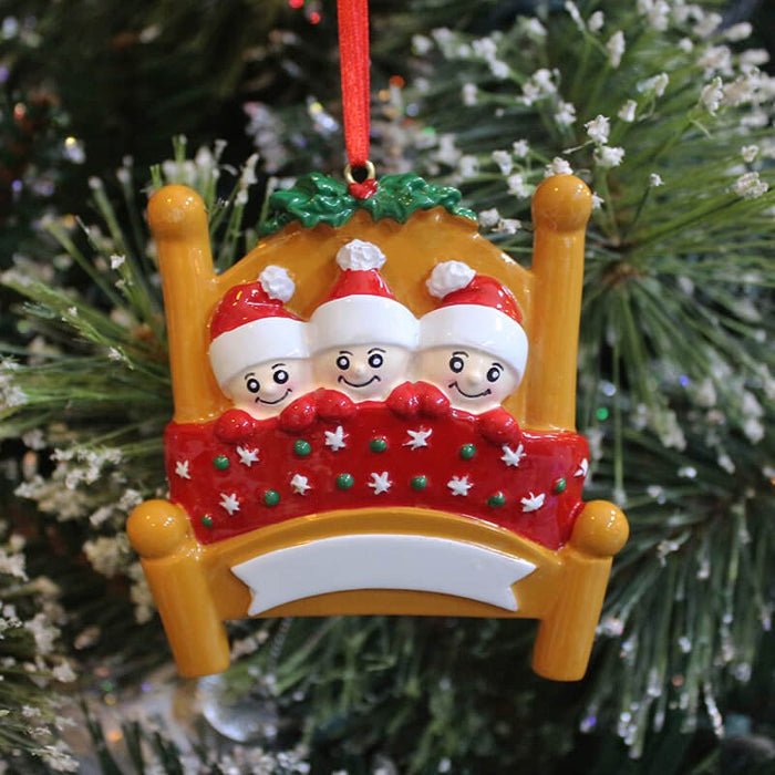 Baby's Bed Of Family Christmas Ornament 61417 - WholesaleOrnaments