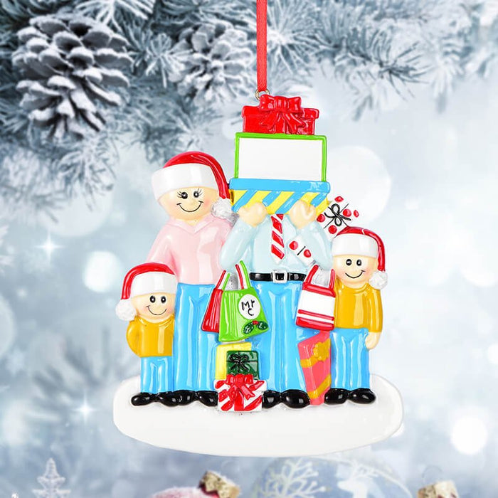 Gift Box Of Family Christmas Ornament 61547 - WholesaleOrnaments