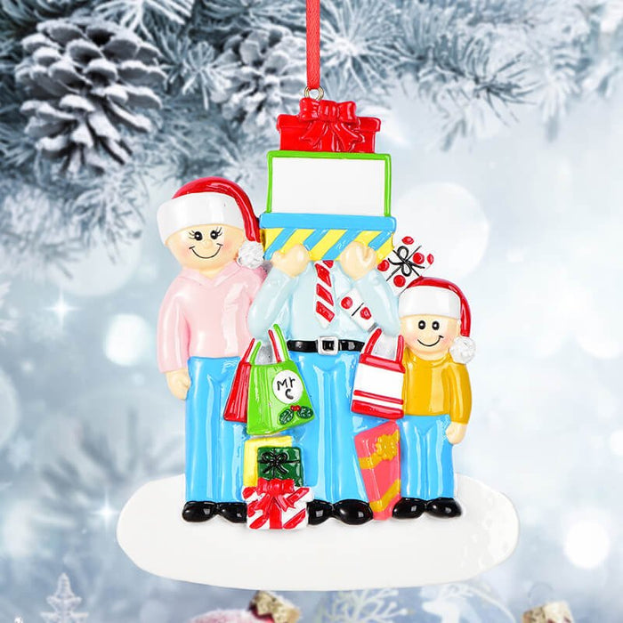 Gift Box Of Family Christmas Ornament 61547 - WholesaleOrnaments