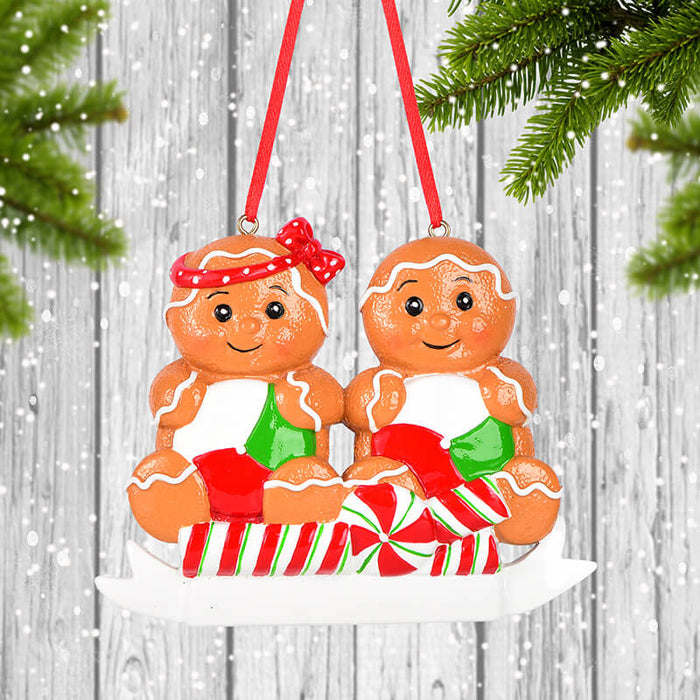 Gingerbread Man Of Couple Christmas Ornament 61617 - WholesaleOrnaments