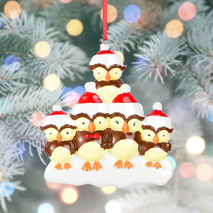 Owl Of Personalized Family Christmas Ornament 61556 - WholesaleOrnaments