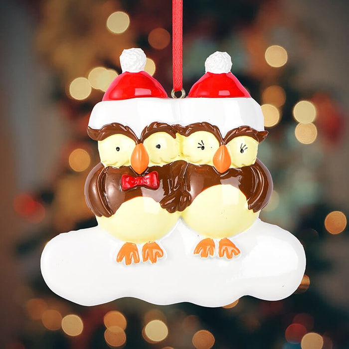 Owl Of Personalized Family Christmas Ornament 61556 - WholesaleOrnaments