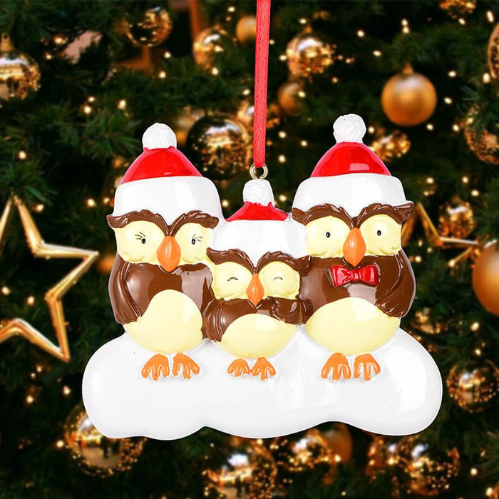 Owl Of Personalized Family Christmas Ornament 61556 - WholesaleOrnaments