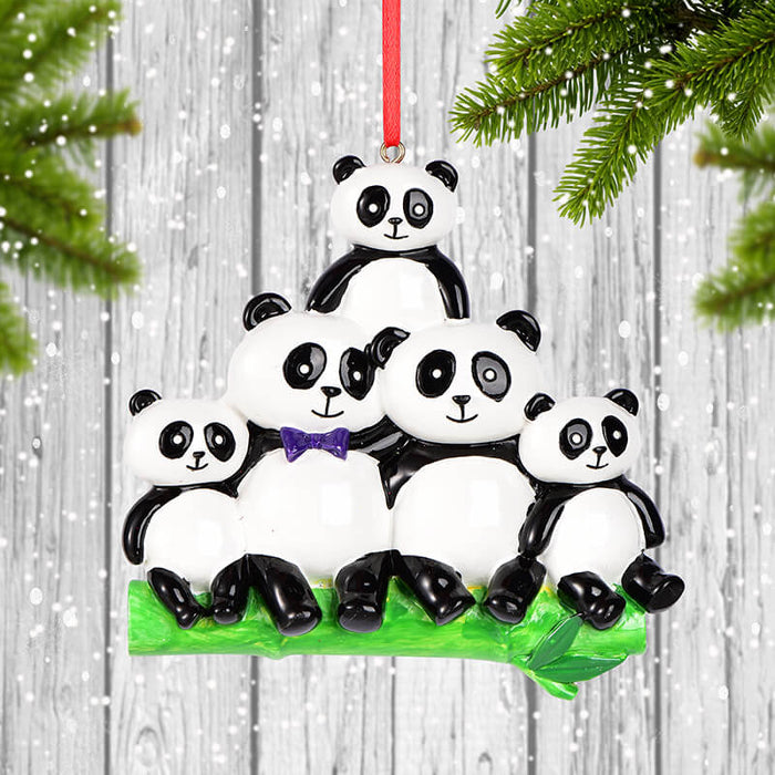 Panda Family Christmas Ornament, Custom Names 61672 - WholesaleOrnaments