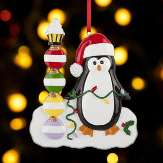 Penguin Family Personalized Ornament- 4 Names - WholesaleOrnaments