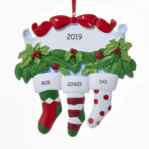 Personalize Family of 3 Christmas Ornaments Decoration - WholesaleOrnaments