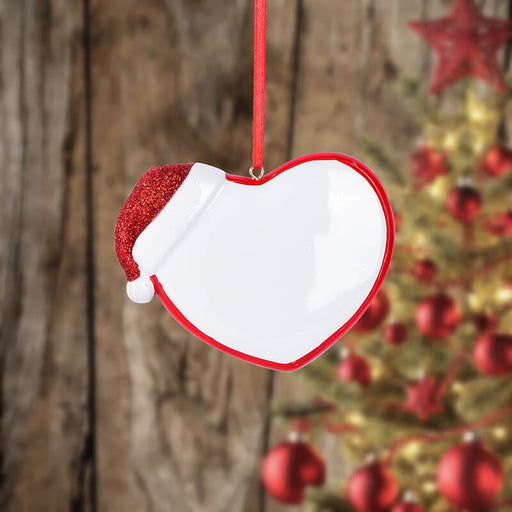Personalized heart-shaped Christmas hat Christmas Ornament 61624 - WholesaleOrnaments