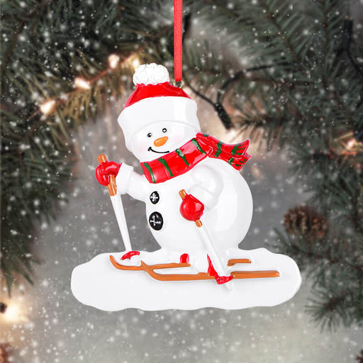 Personalized skiing snowman of Christmas Ornament 61618 - WholesaleOrnaments
