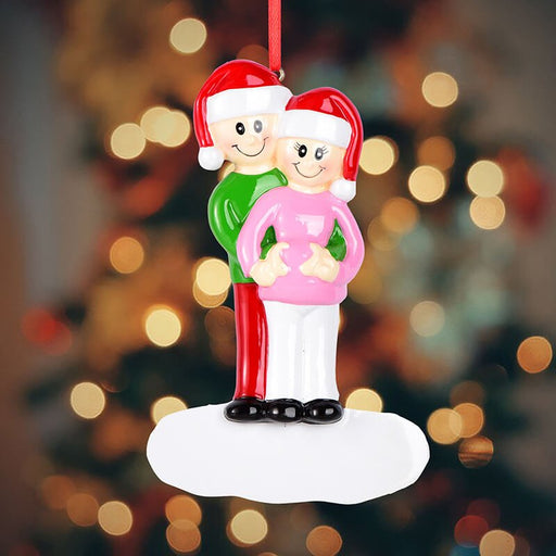 Pregnant Couple Of Family Christmas Ornament 61564 - WholesaleOrnaments