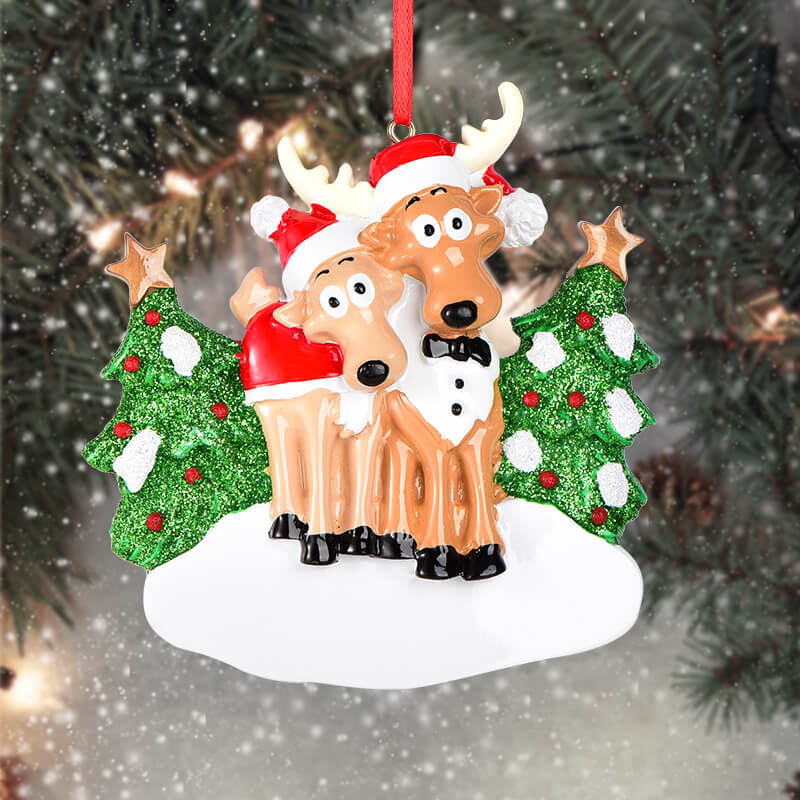 Reindeer Of Couple Christmas Ornament61604 - WholesaleOrnaments
