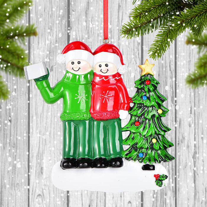 Selfie Couple Christmas Ornament 61624 - WholesaleOrnaments