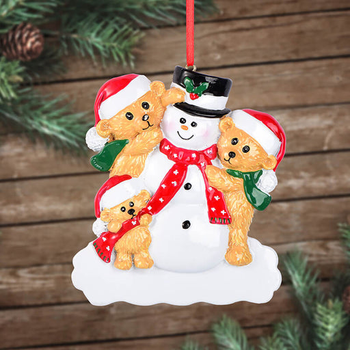 Snowman and Bear Of Family Christmas Ornament 61561 - WholesaleOrnaments
