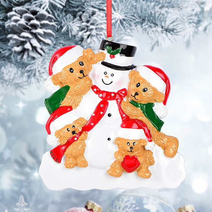 Snowman and Bear Of Family Christmas Ornament 61561 - WholesaleOrnaments