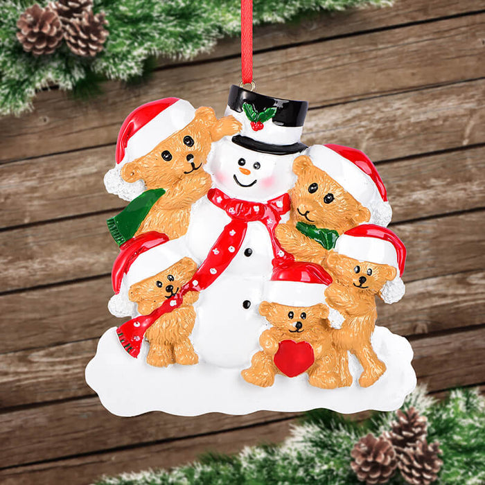 Snowman and Bear Of Family Christmas Ornament 61561 - WholesaleOrnaments