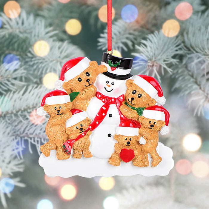Snowman and Bear Of Family Christmas Ornament 61561 - WholesaleOrnaments