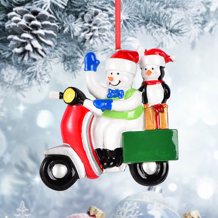Snowman with Gifts Christmas Ornament, Custom Name 61656 - WholesaleOrnaments