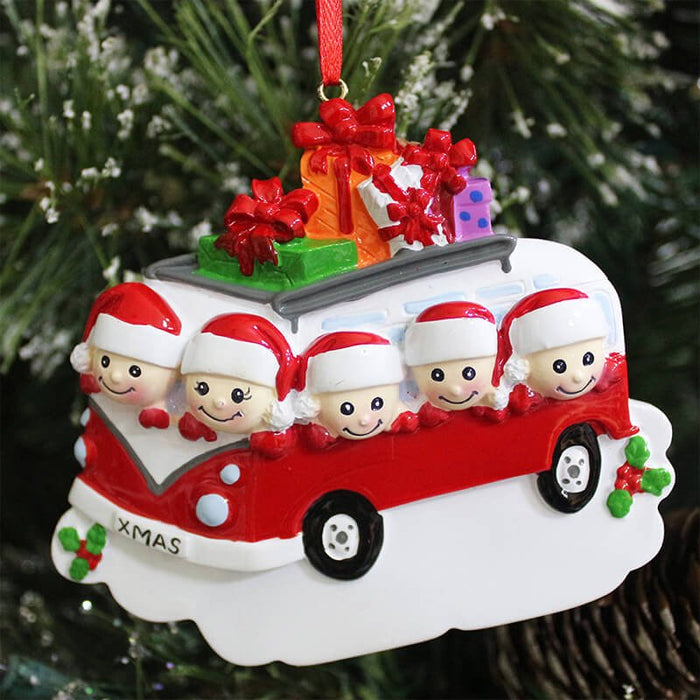 X'mas Car Of Family Christmas Ornament 61424 - WholesaleOrnaments