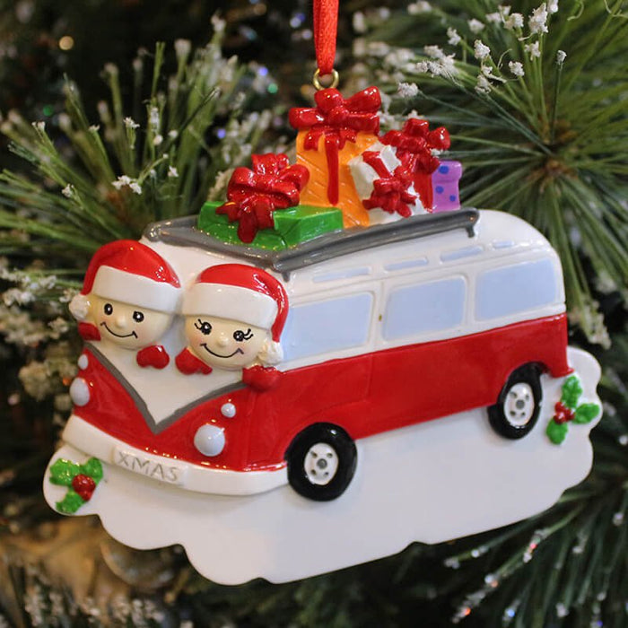 X'mas Car Of Family Christmas Ornament 61424 - WholesaleOrnaments